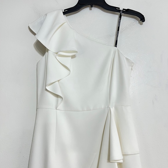 Vince Camuto One Shoulder Ruffle High Low Cocktail Dress - Picture 4 of 11